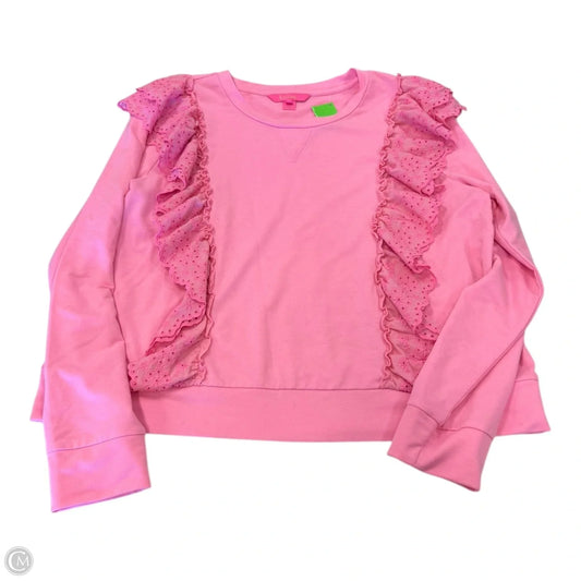 Top Long Sleeve Designer By Lilly Pulitzer In Pink, Size: L