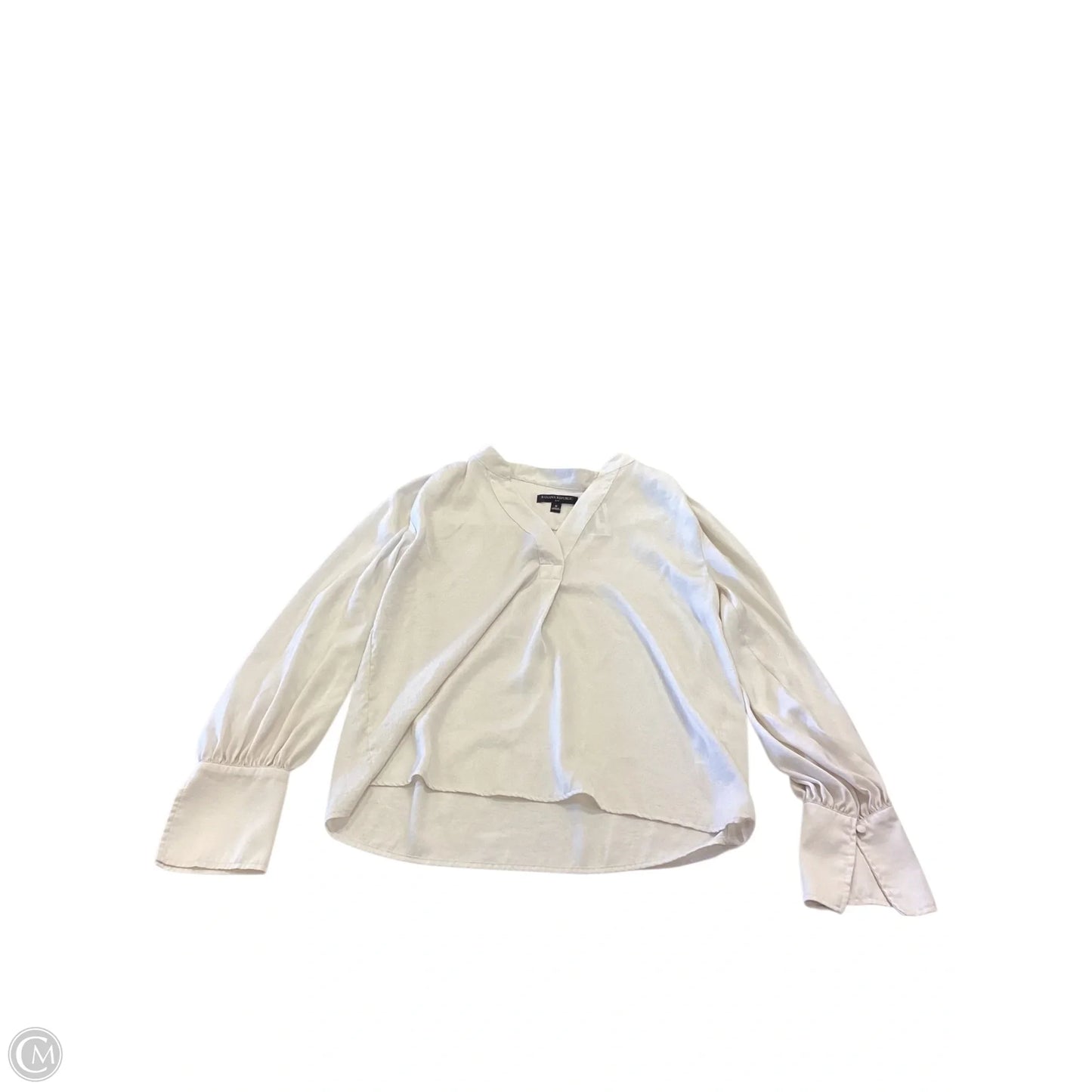 Top Long Sleeve By Banana Republic In Cream, Size: S