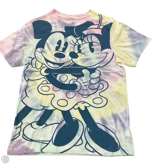 Top Short Sleeve Basic By Disney In Tie Dye Print, Size: S