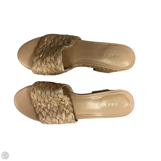 Sandals Heels Platform By Nine West In Tan, Size: 7.5