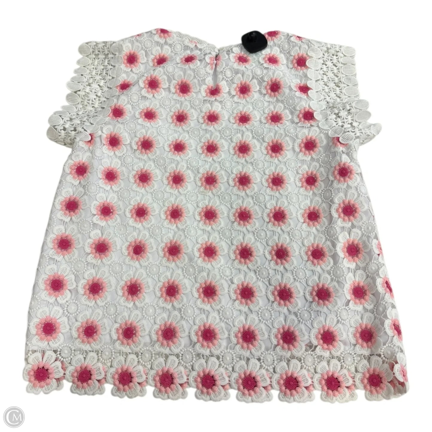 Blouse Short Sleeve By J. Crew In Pink & White, Size: M