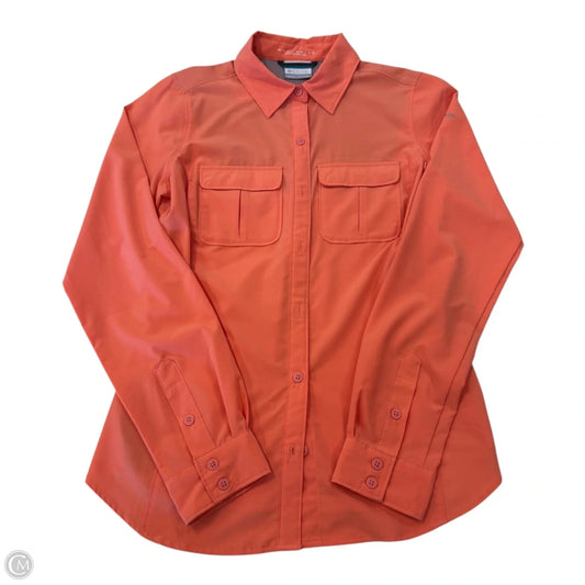 Athletic Top Long Sleeve Collar By Columbia In Orange, Size: Xs