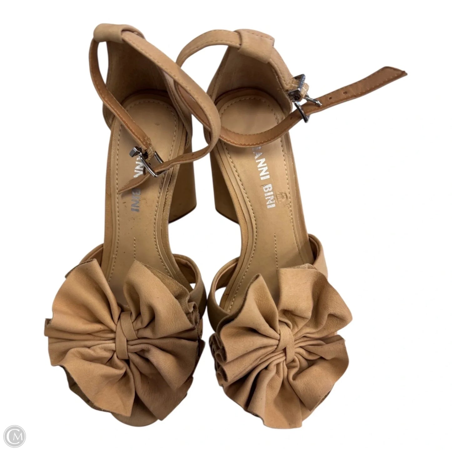 Sandals Heels Block By Gianni Bini In Tan, Size: 5