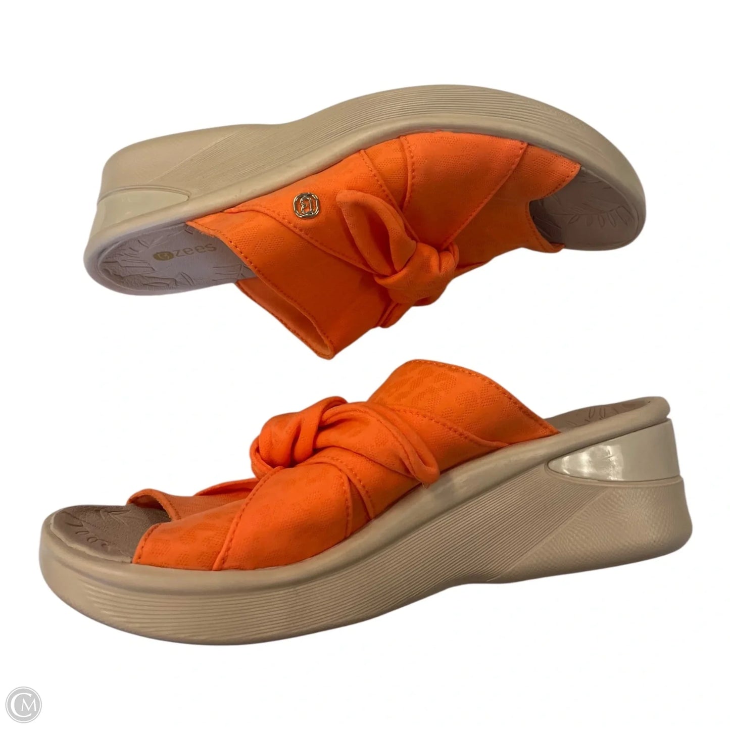 Sandals Heels Block By Bzees In Orange, Size: 8.5