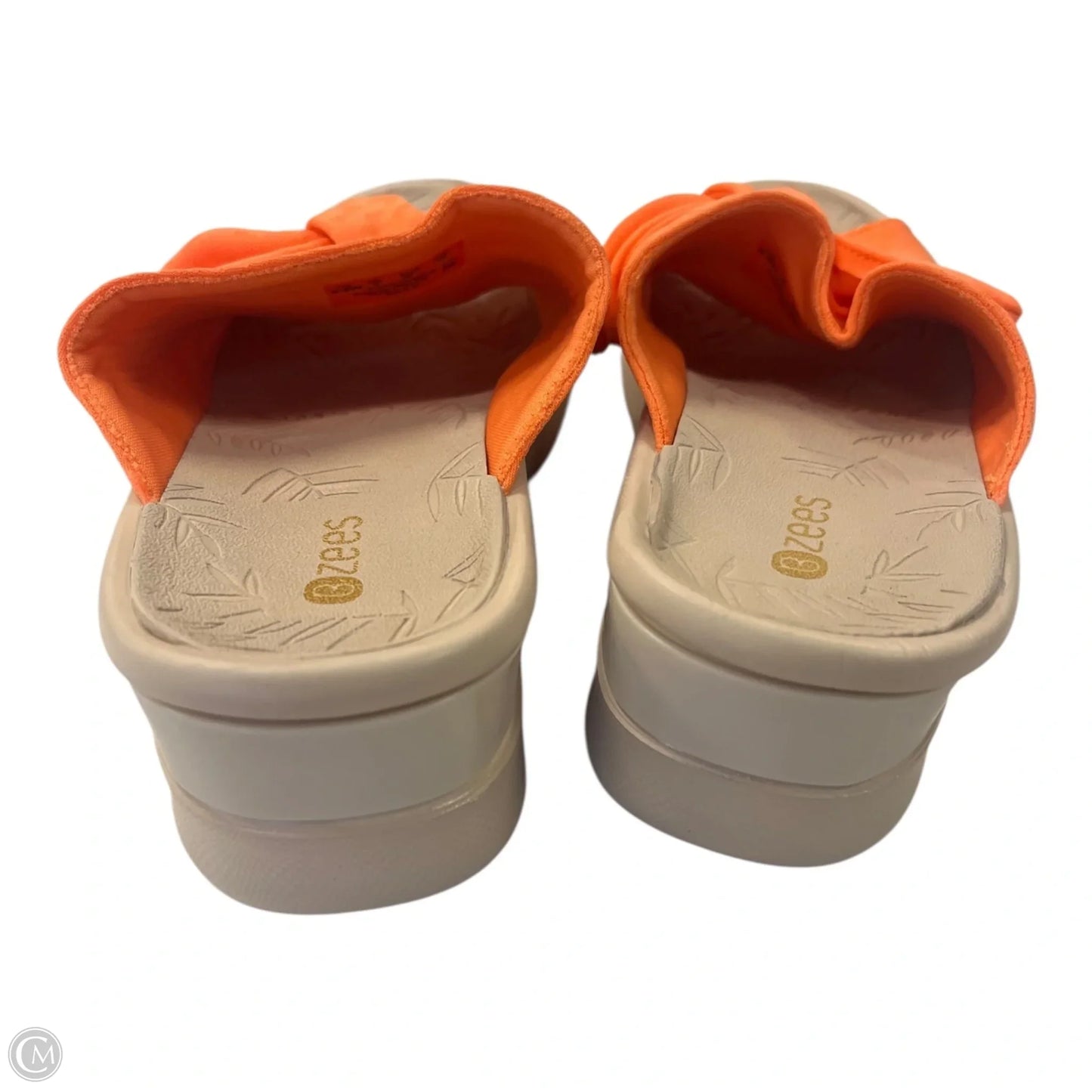 Sandals Heels Block By Bzees In Orange, Size: 8.5