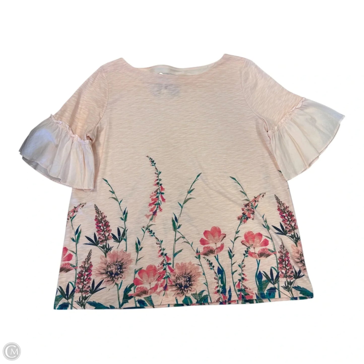 Top Short Sleeve By St Johns Bay In Pink, Size: L
