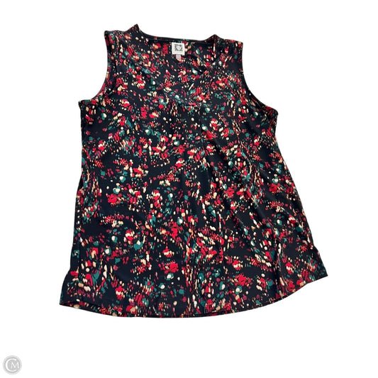 Top Sleeveless By Anne Klein In Black & Red, Size: S