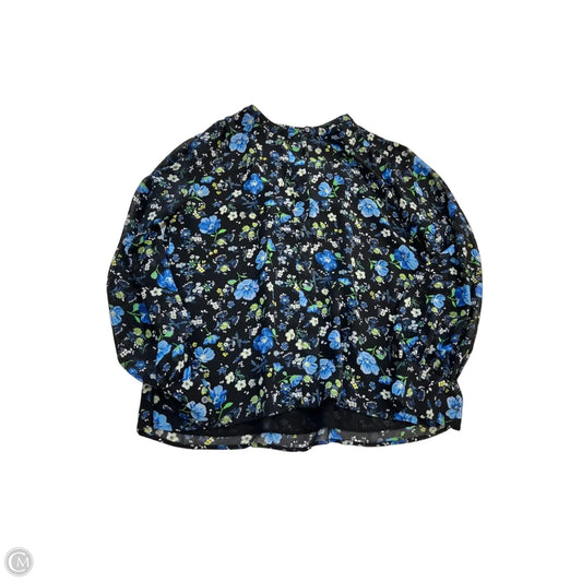 Top Long Sleeve By Banana Republic In Blue & Green, Size: S