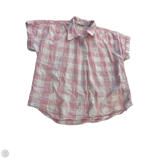 Top Short Sleeve By Style And Company In Pink & White, Size: Xlp