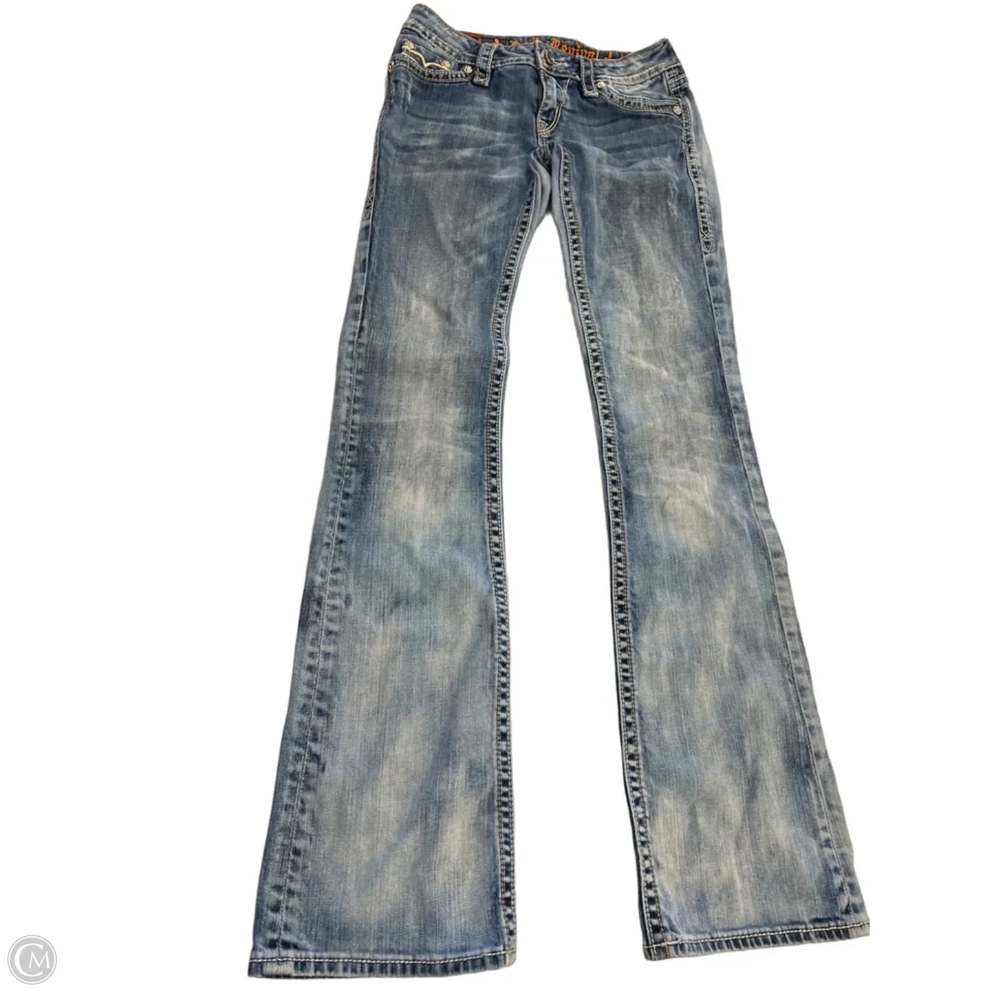 Jeans Boot Cut By Rock Revival In Blue Denim, Size: 4