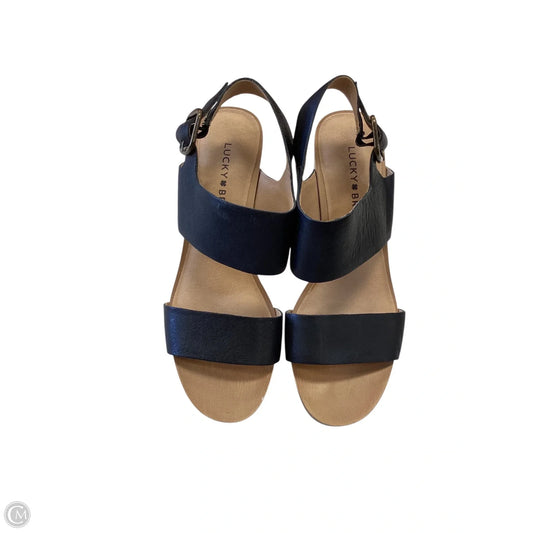 Sandals Heels Block By Lucky Brand In Black, Size: 5.5