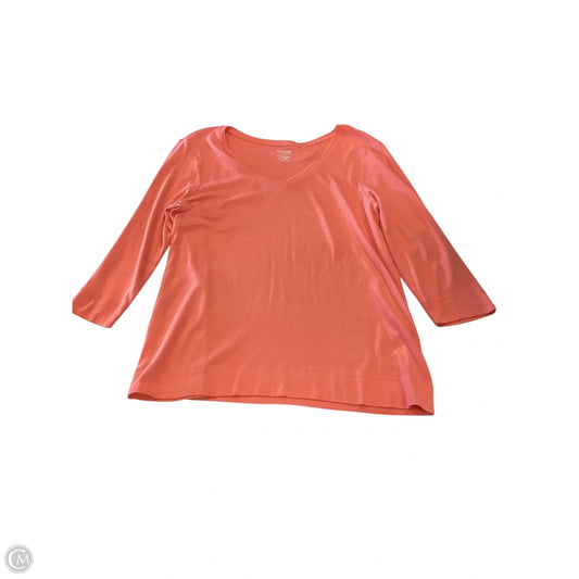 Top 3/4 Sleeve By Chicos In Orange, Size: 1