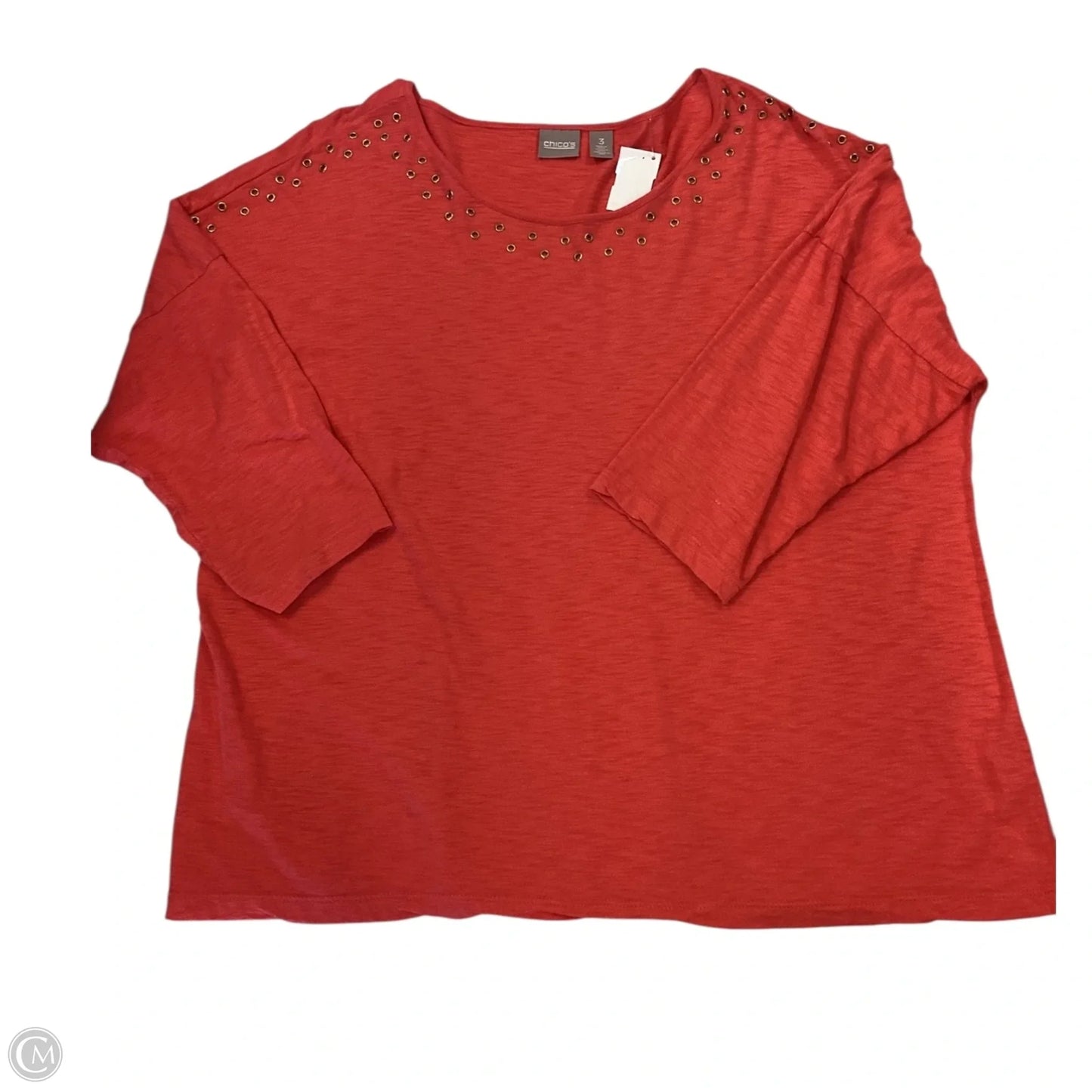 Top Long Sleeve By Chicos In Orange, Size: 3 XL