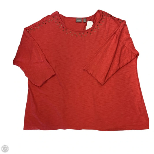 Top Long Sleeve By Chicos In Orange, Size: 3 XL