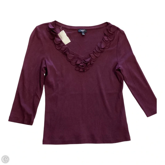 Top Long Sleeve By Talbots In Maroon, Size: S