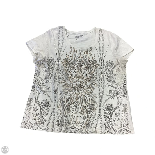 Top Short Sleeve By Chicos In Cream, Size: 2