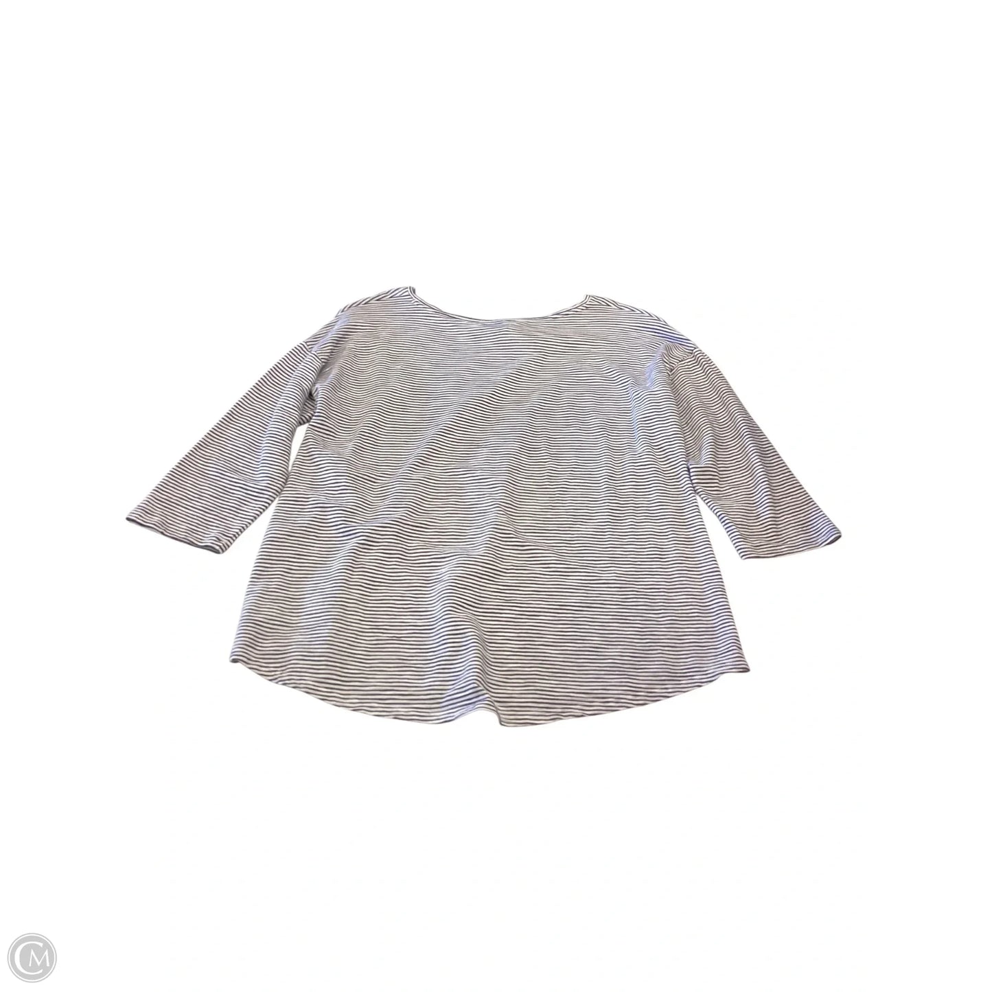 Top 3/4 Sleeve By Chicos In Striped Pattern, Size: M