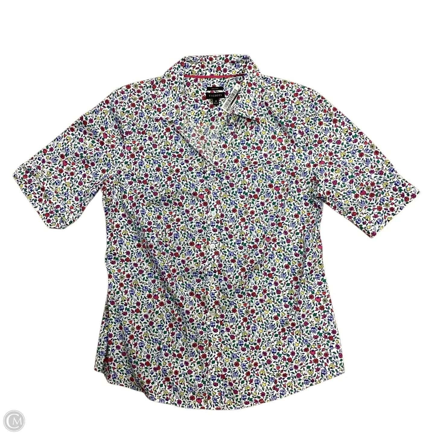 Top Short Sleeve By Talbots In Floral Print, Size: 10