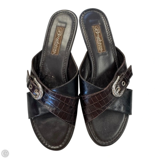 Shoes Heels Wedge By Brighton In Brown, Size: 7