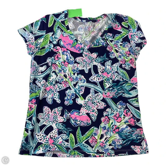 Top Short Sleeve Designer By Lilly Pulitzer In Floral Print, Size: M