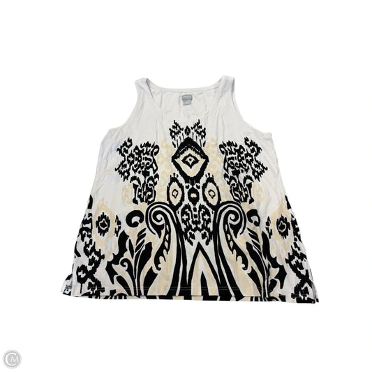Top Sleeveless By Chicos In Black & White, Size: L