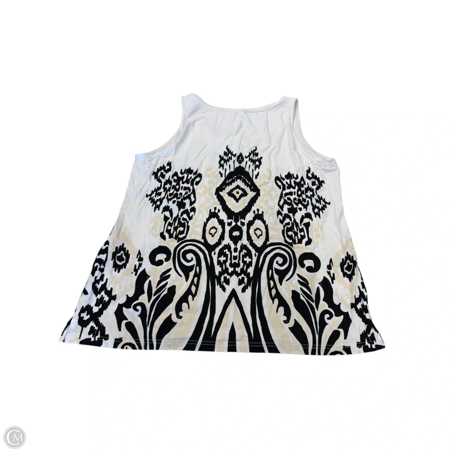 Top Sleeveless By Chicos In Black & White, Size: L