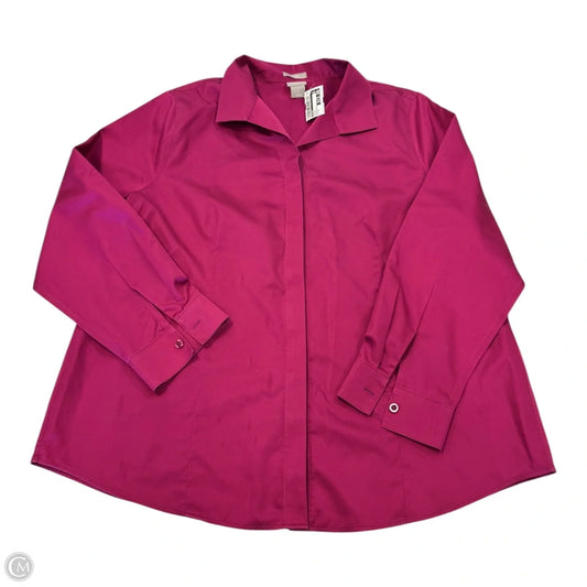 Top Long Sleeve By Chicos In Maroon, Size: Xl