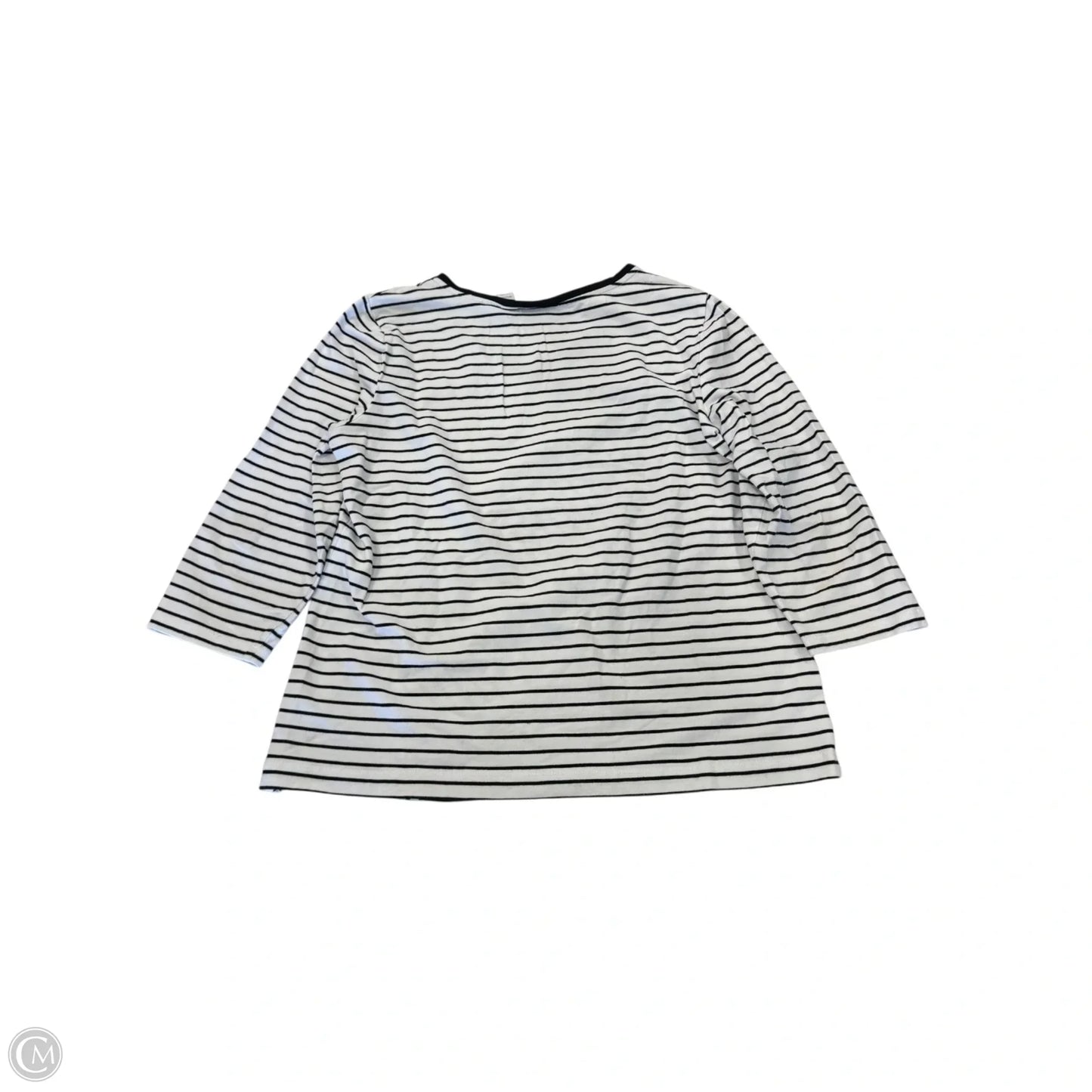 Top 3/4 Sleeve By Chicos In Striped Pattern, Size: M