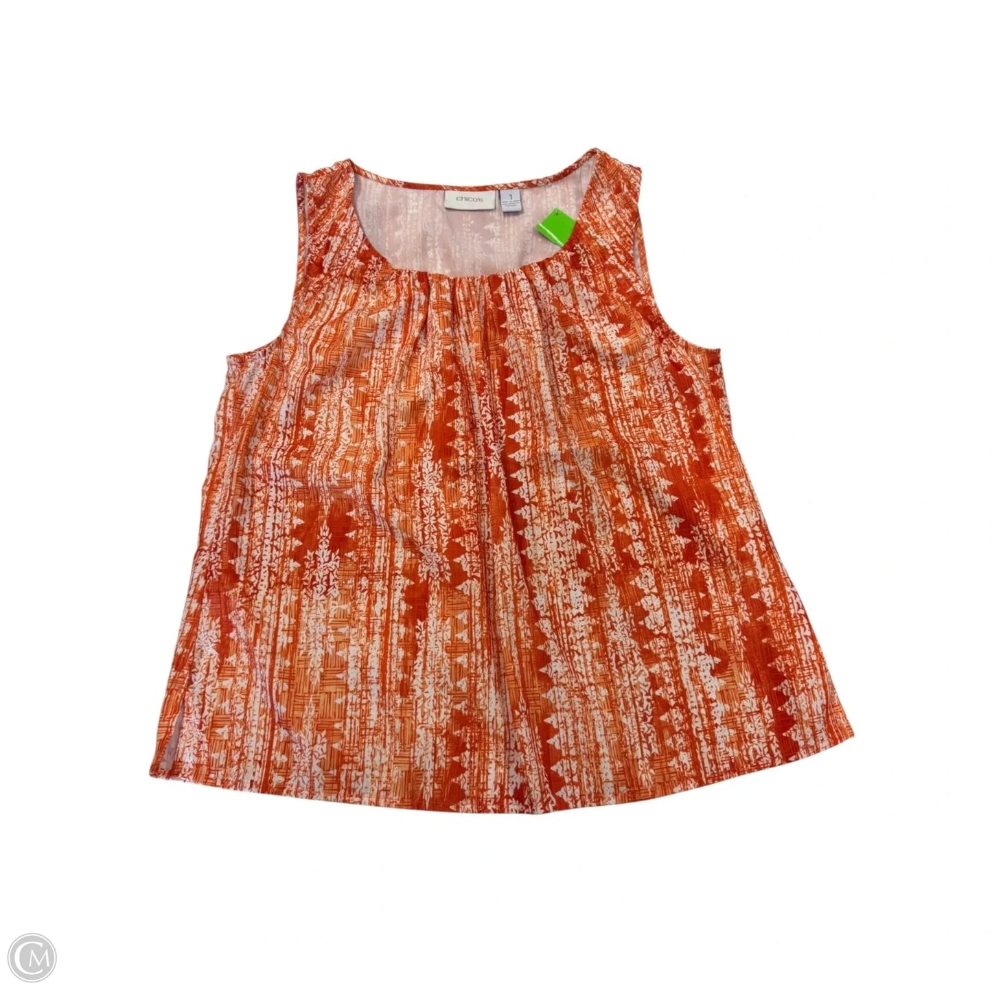 Top Sleeveless By Chicos In Orange, Size: M