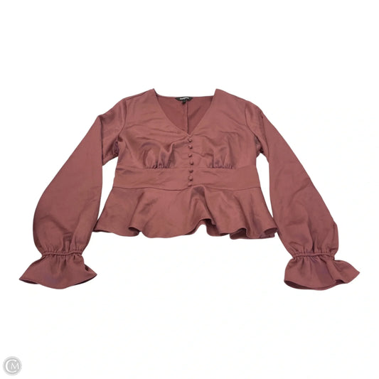 Top Long Sleeve By Express In Maroon, Size: M