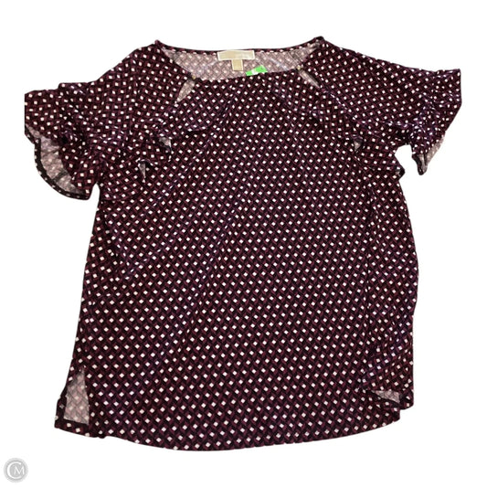 Top Short Sleeve By Michael By Michael Kors In Maroon, Size: L