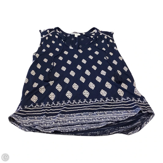 Top Sleeveless By Lucky Brand In Navy, Size: M