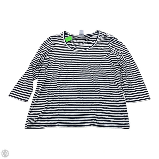 Top Long Sleeve By Chicos In Striped Pattern, Size: L