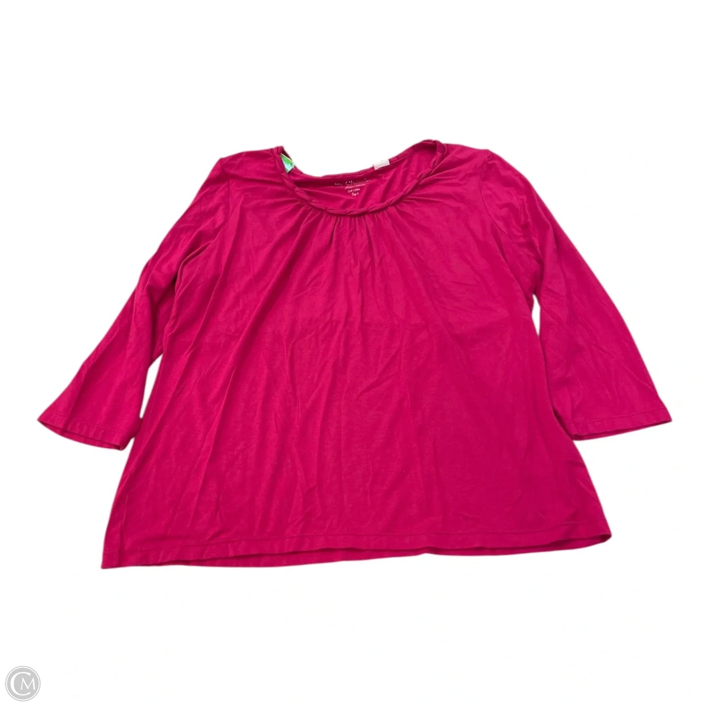 Top 3/4 Sleeve By Chicos In Pink, Size: L