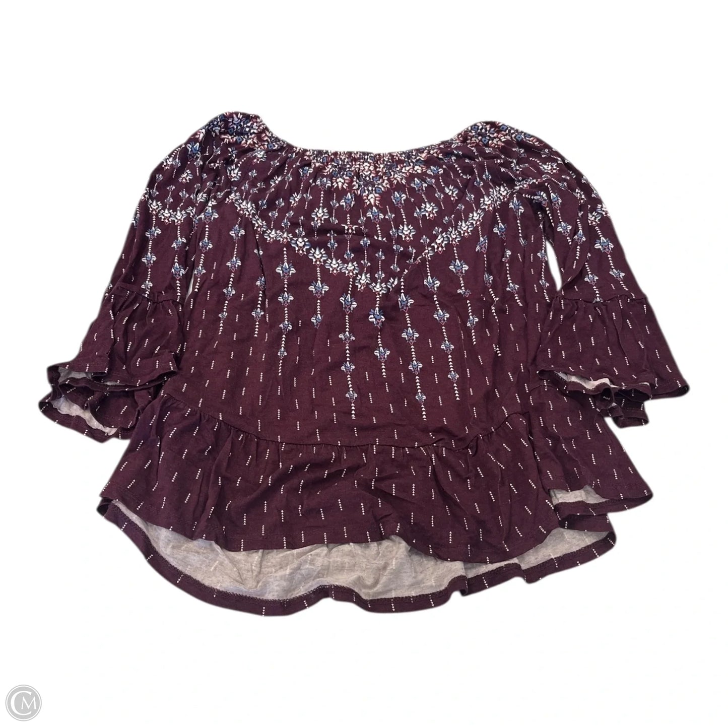 Top 3/4 Sleeve By Style And Company In Maroon, Size: S