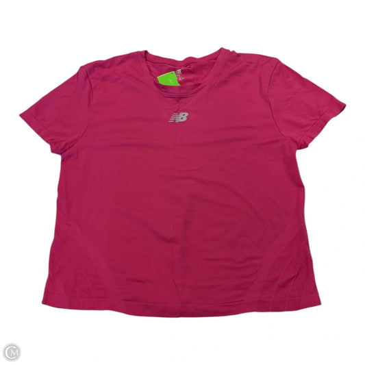 Top Short Sleeve By New Balance In Pink, Size: M