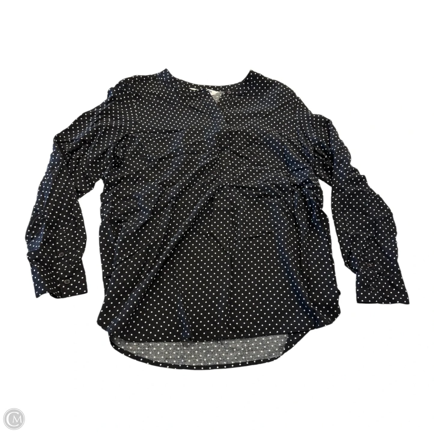 Top Long Sleeve By Old Navy In Polkadot Pattern, Size: L