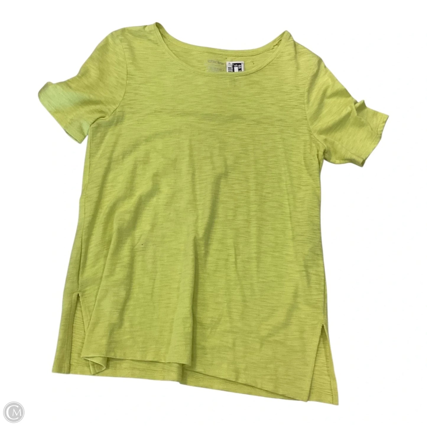 Top Short Sleeve By Chicos In Lime Green