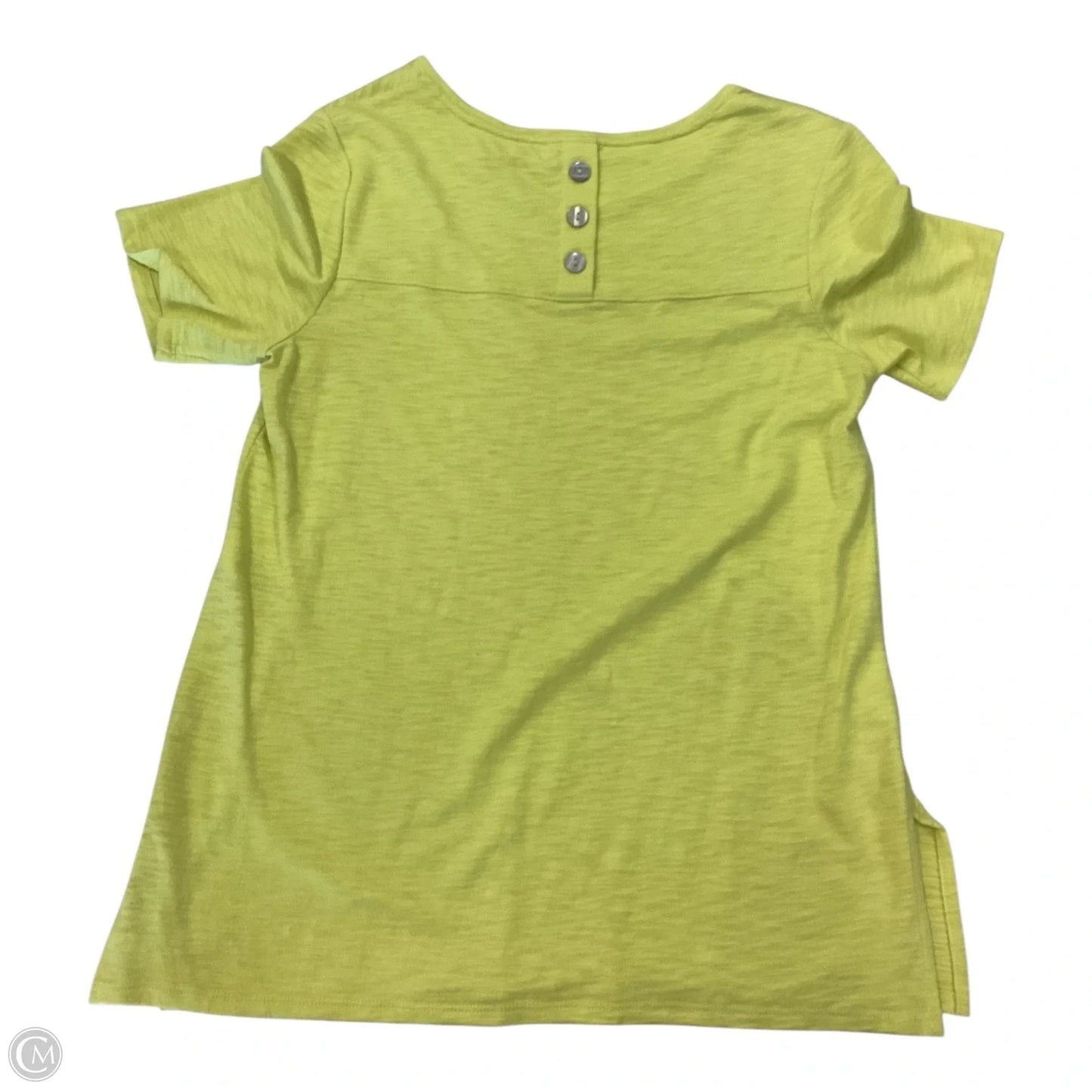 Top Short Sleeve By Chicos In Lime Green