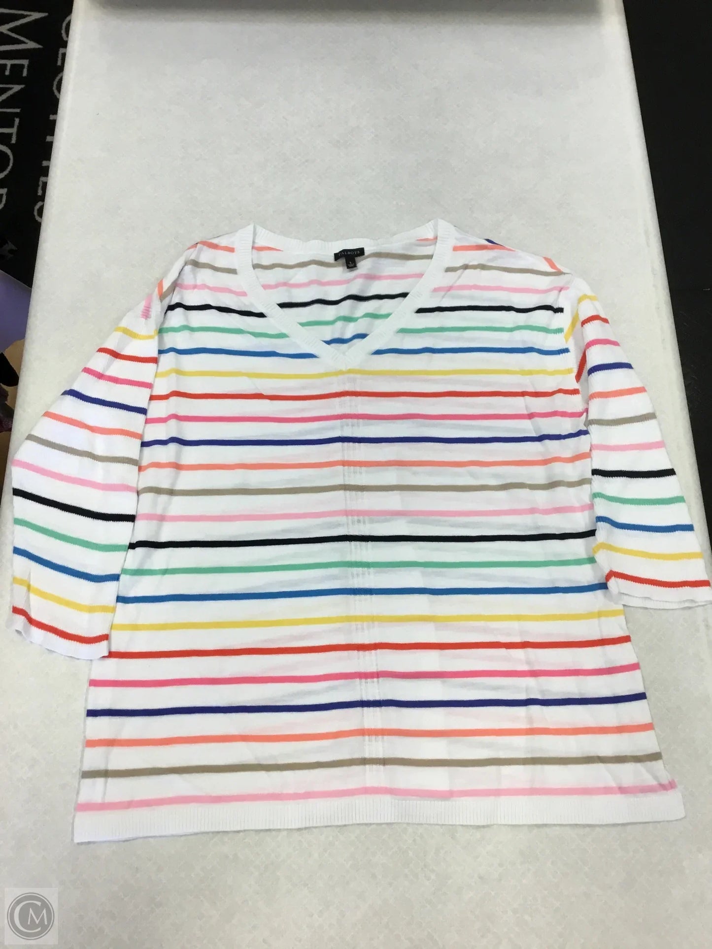 Sweater By Talbots In Striped Pattern, Size: L