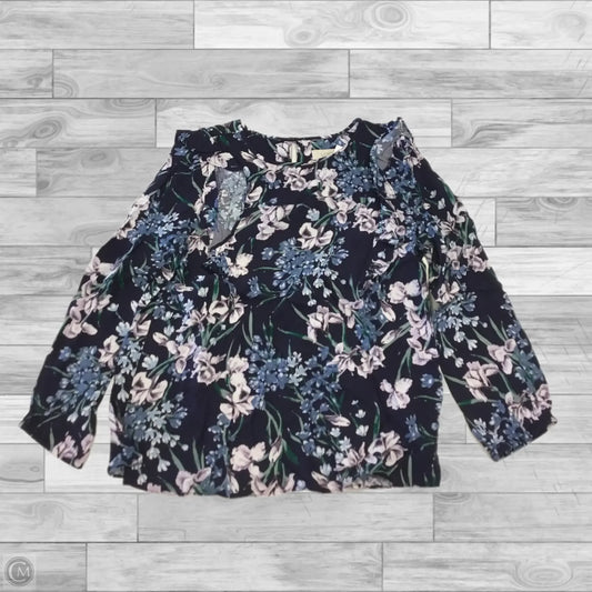 Top 3/4 Sleeve By Loft In Purple, Size: Xs