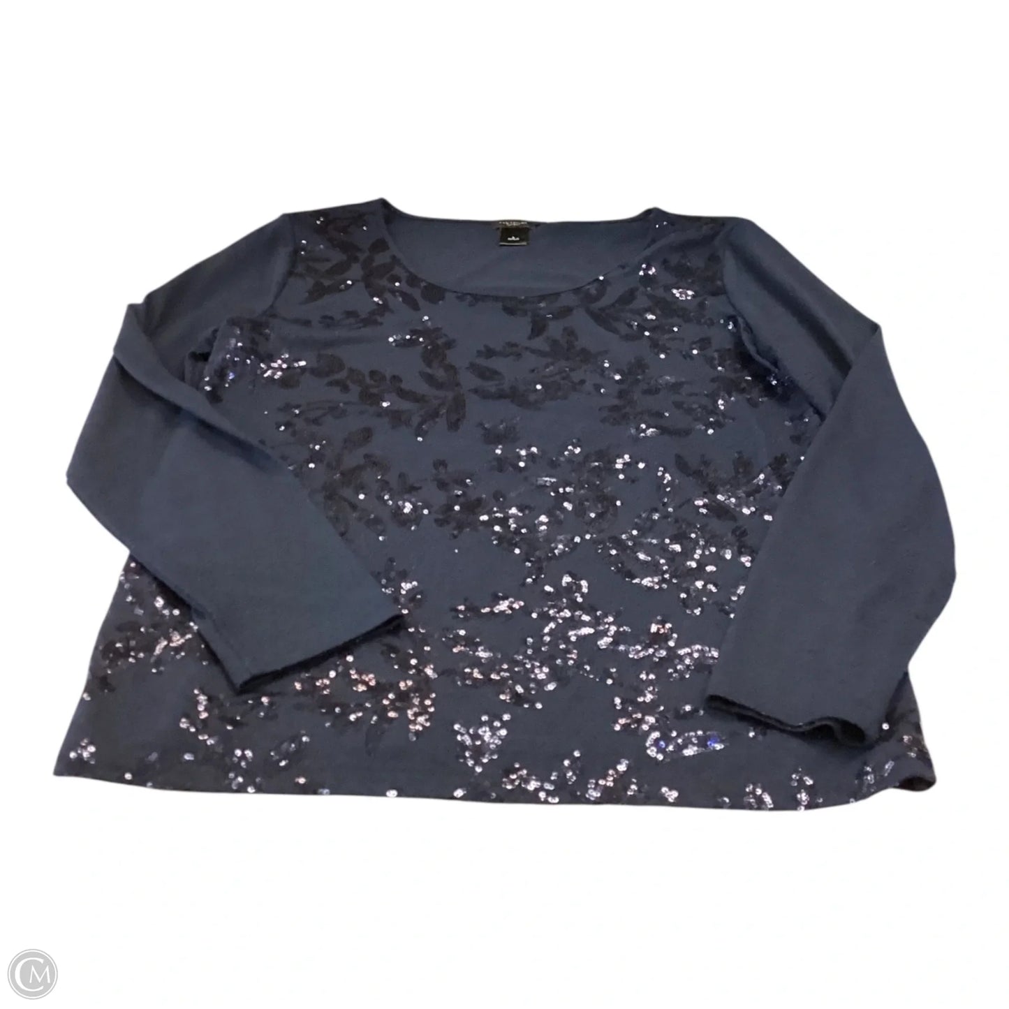 Top Long Sleeve By Ann Taylor In Navy, Size: L