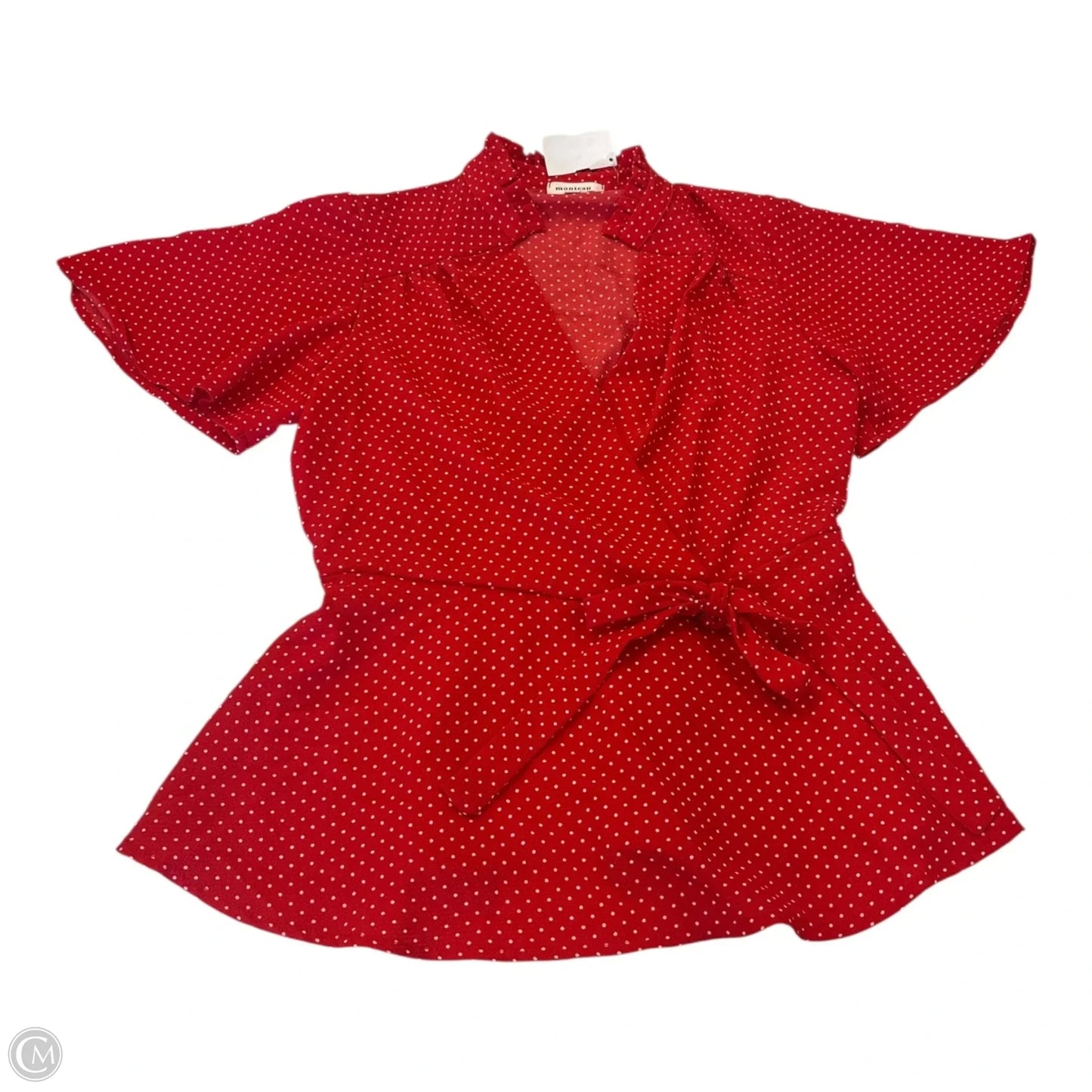 Top Short Sleeve By Monteau In Red, Size: M