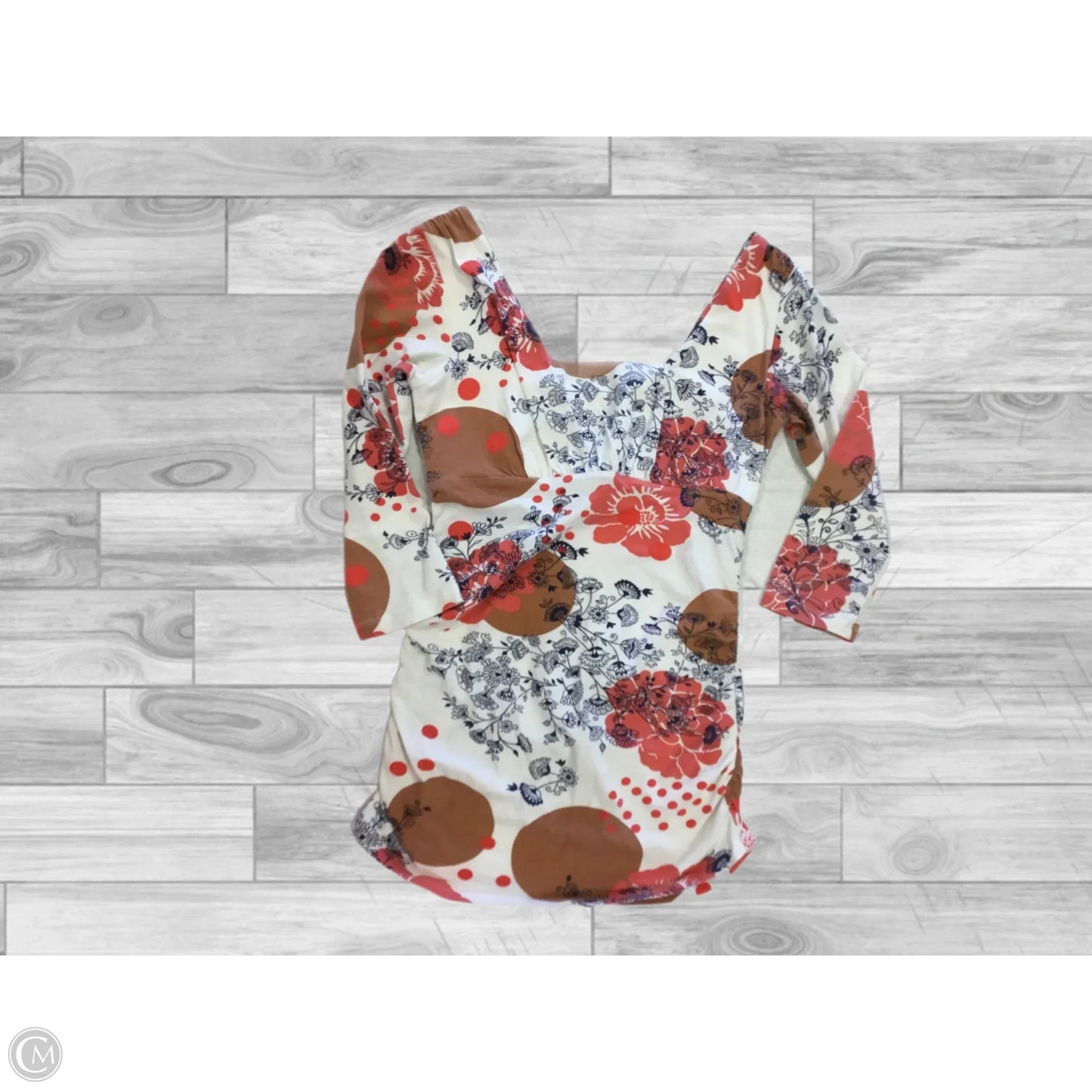 Top 3/4 Sleeve By Cabi In Floral Print, Size: S