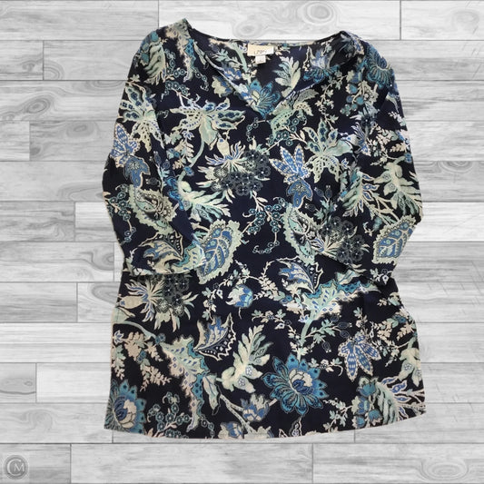 Top 3/4 Sleeve By Loft In Blue, Size: S