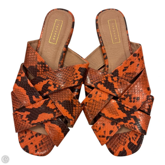 Sandals Flats By Top Shop In Orange, Size: 7.5