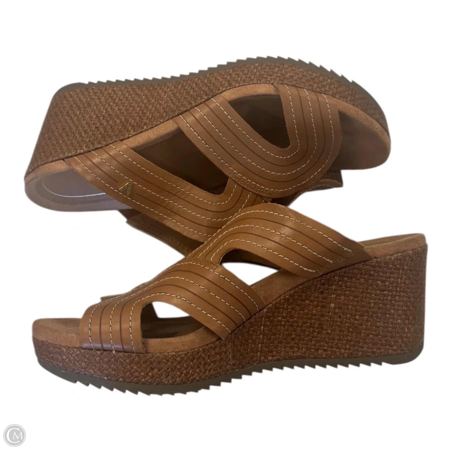 Sandals Heels Wedge By Vionic In Tan, Size: 9