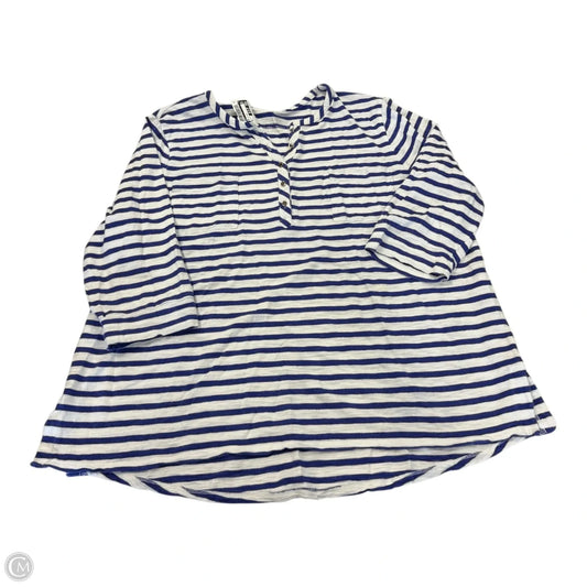 Top Short Sleeve By Chicos In Striped Pattern, Size: Xl
