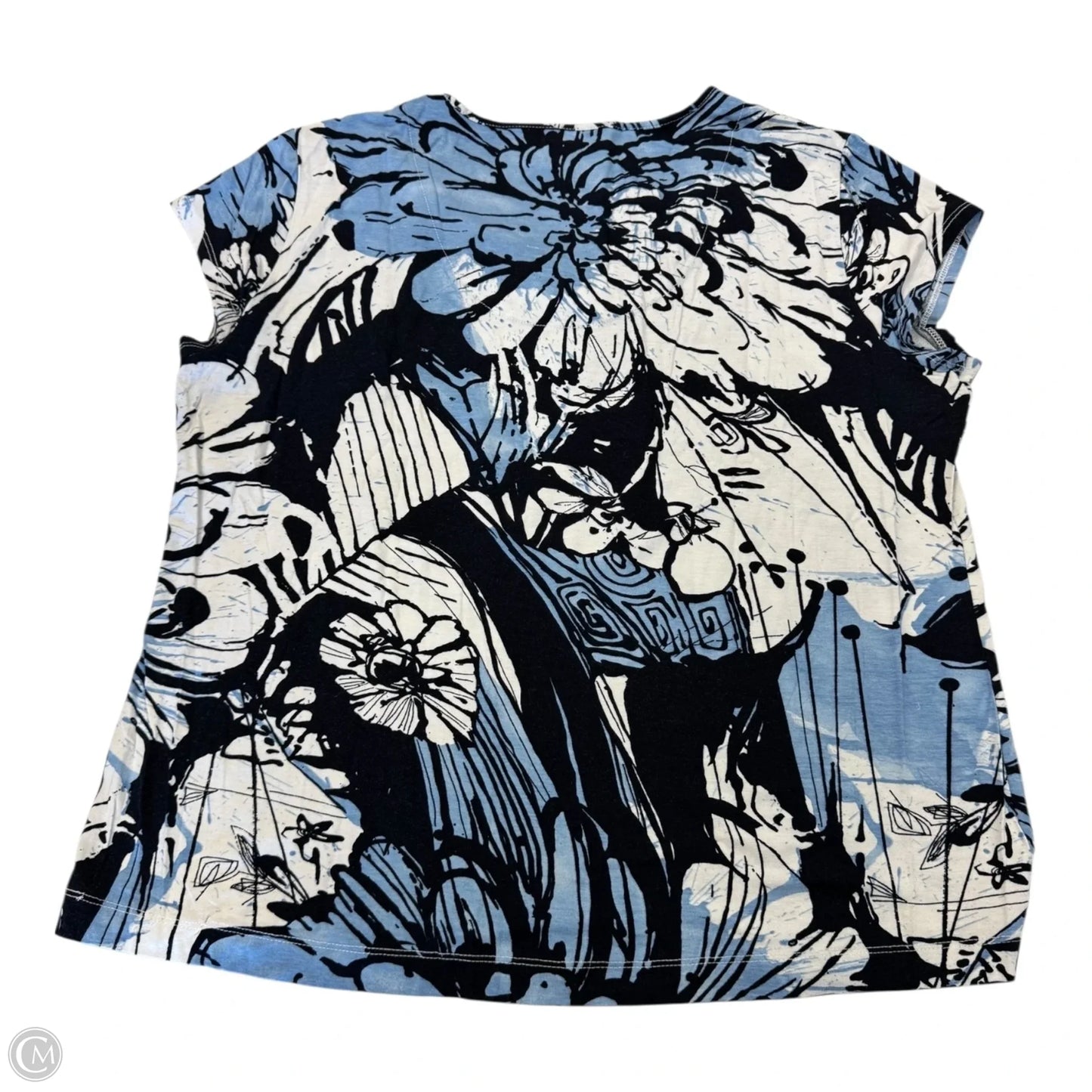 Top Short Sleeve By Chicos In Blue, Size: Xl