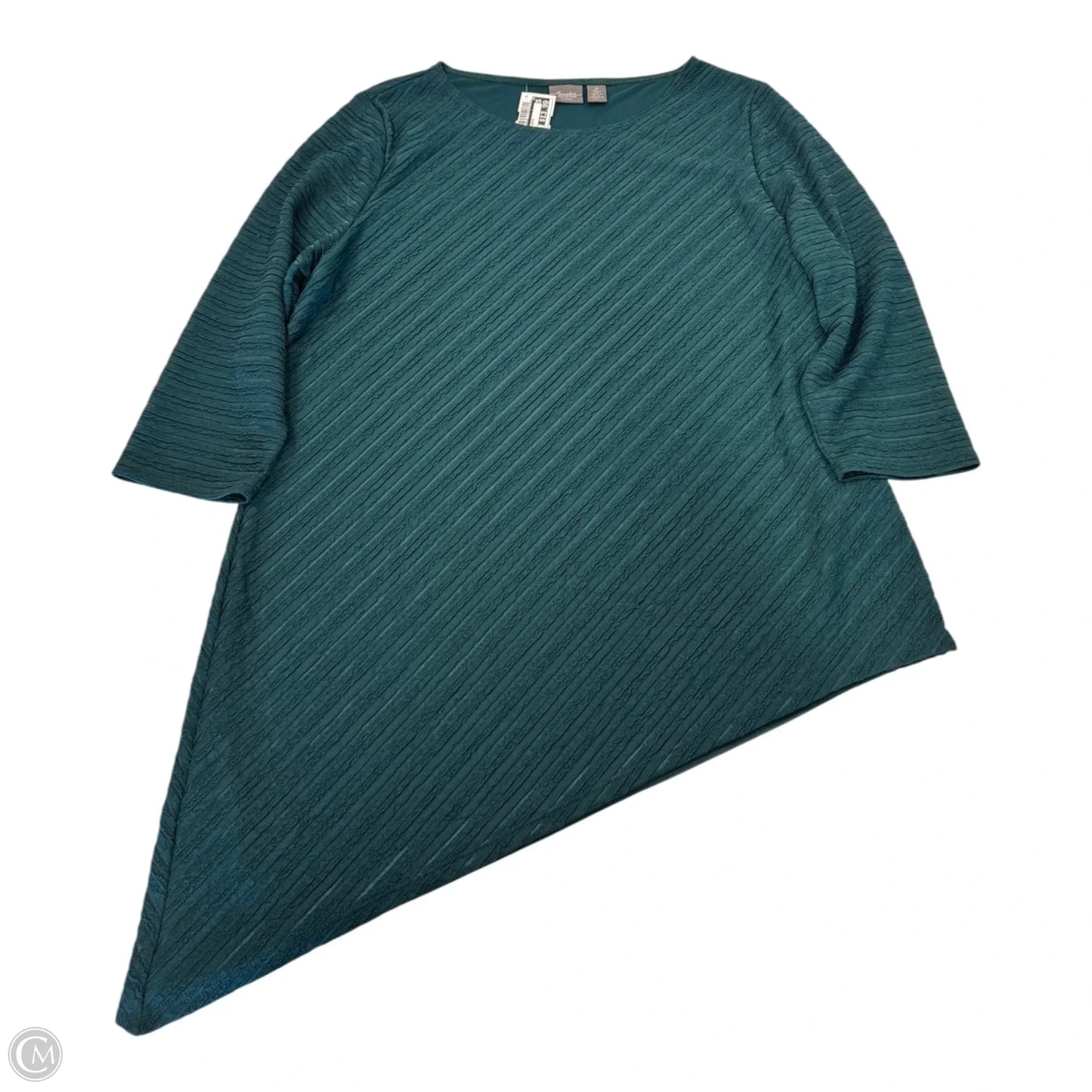 Top 3/4 Sleeve By Chicos In Green, Size: L
